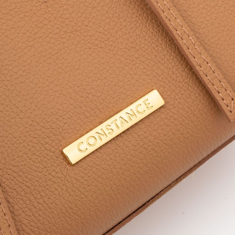 Bolsa Tiracolo Couro Pesponto Caramelo - Constance Calçados