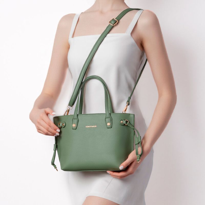 Bolsa Tiracolo Puxadores Laterais Verde - Constance Calçados