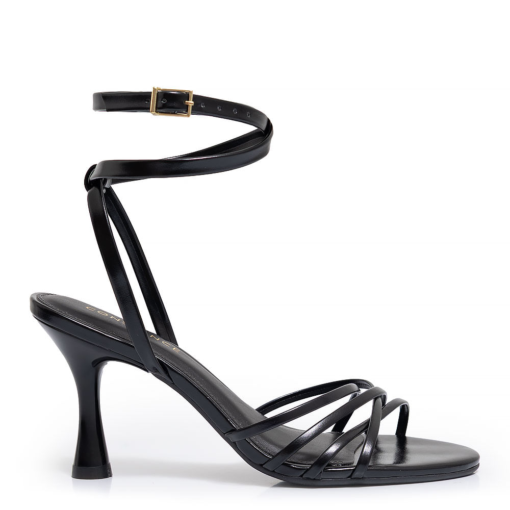 Sapatos Sandalia Constance Preta Sandália Plataforma Anabela - Main Image