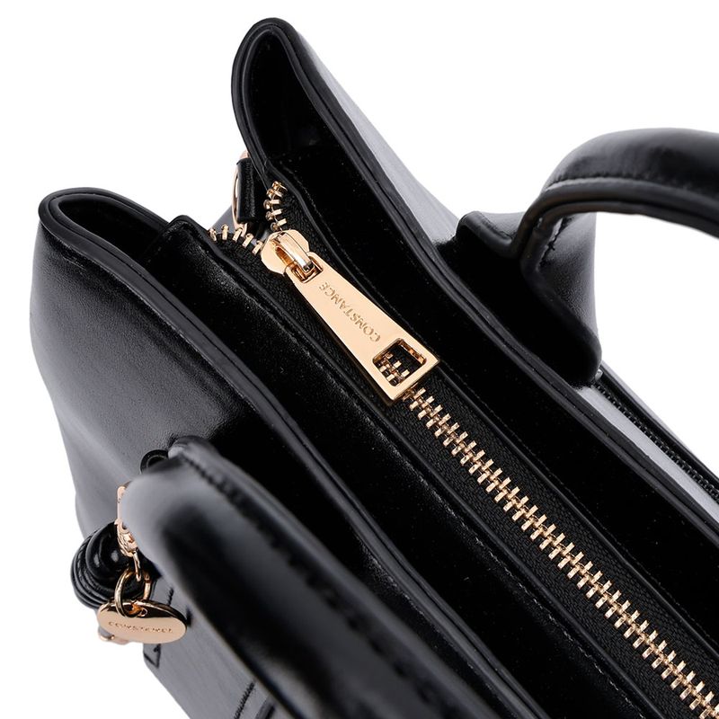 Bolsa Tote Chaveiro Preta - Constance Calçados