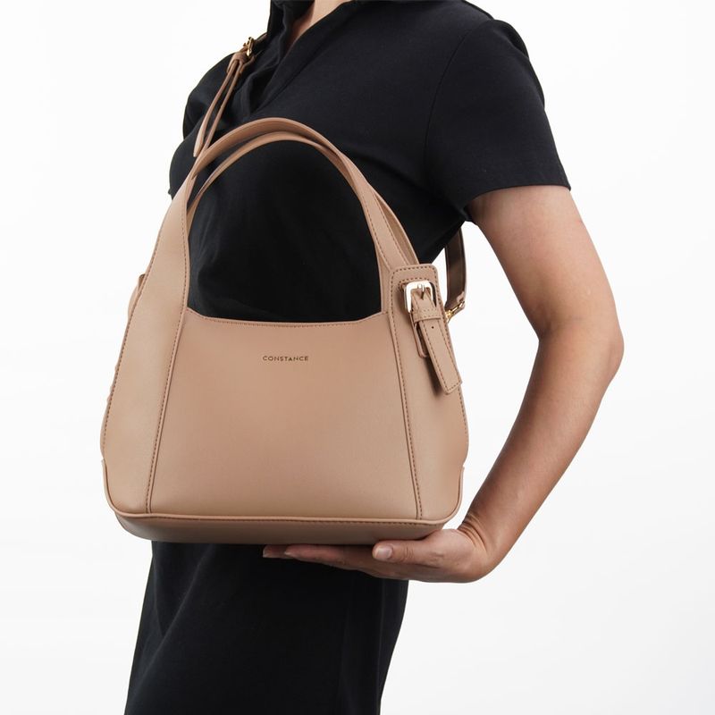 Bolsa Tiracolo Fivela Nude - Constance Calçados