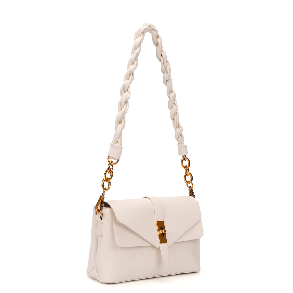 Bolsa Alça Torcida Off white - Constance Calçados