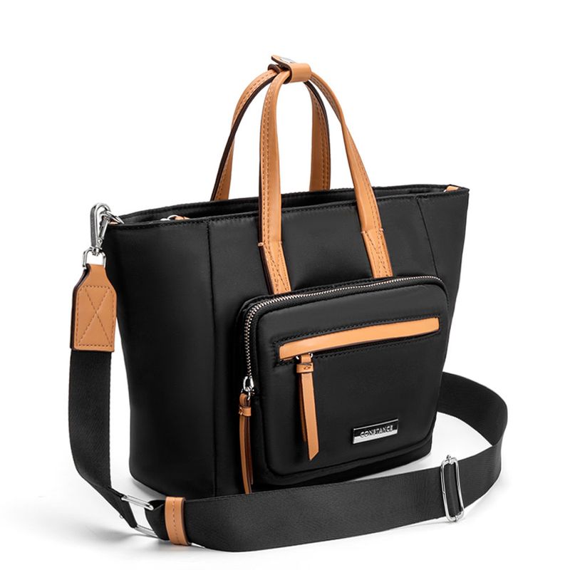 Bolsa Tiracolo Nylon Preta - Constance Calçados