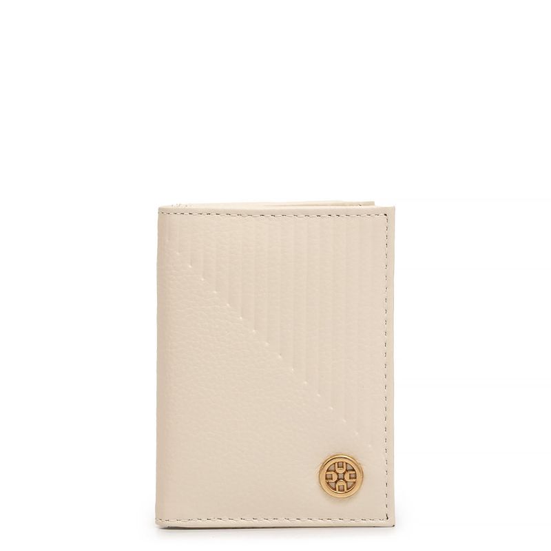 Porta Cartão Couro Off White - Constance Calçados