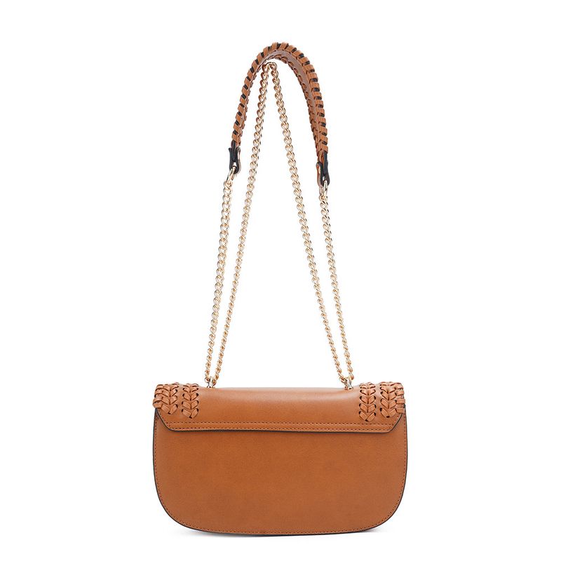 Bolsa Tiracolo Trançada Caramelo - Constance Calçados