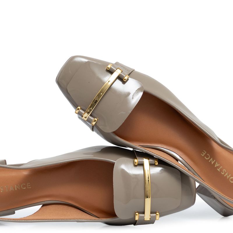 Scarpin Taupe Lapela Verniz - Constance Calçados