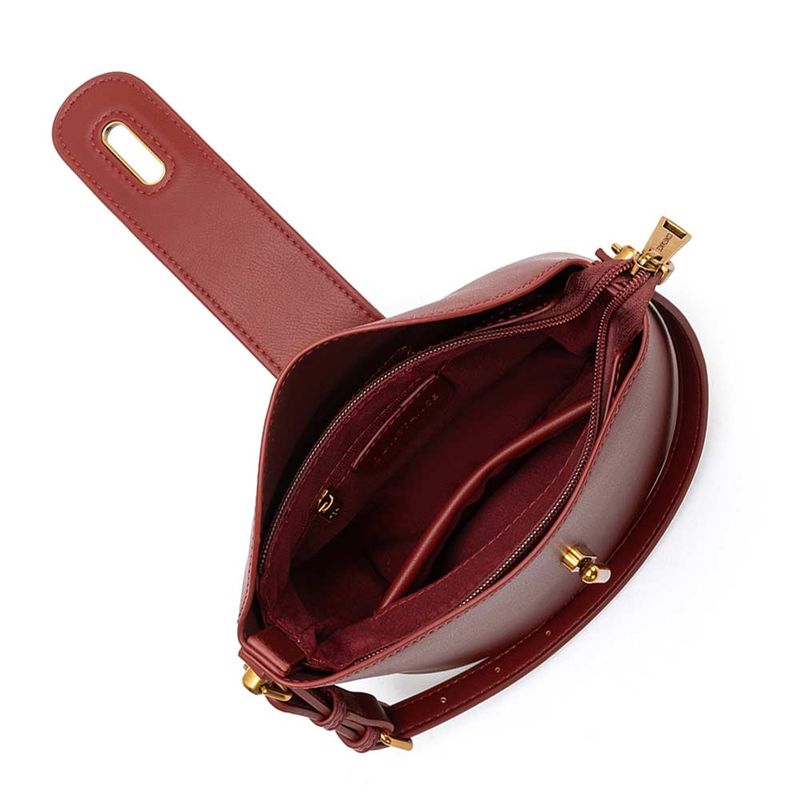 Bolsa Tiracolo Lapela Bordô - Constance Calçados