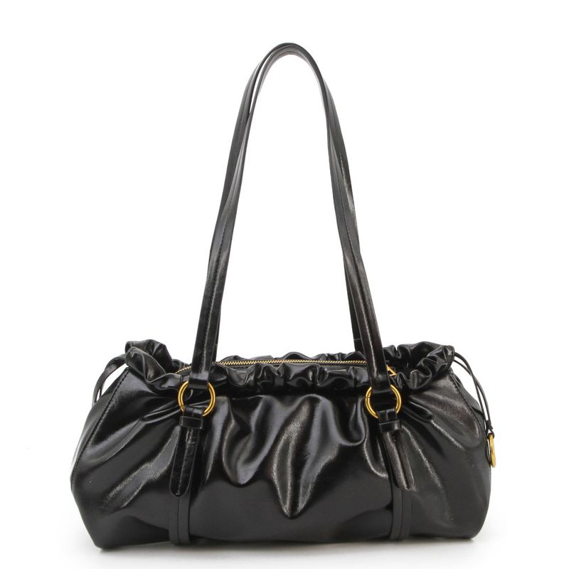 Francfranc sach様　① Bolsa de Ombro Franzida Preta - Constance Calçados