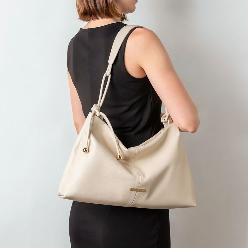 Bolsa Hobo Alça Cordão Off White - Constance Calçados